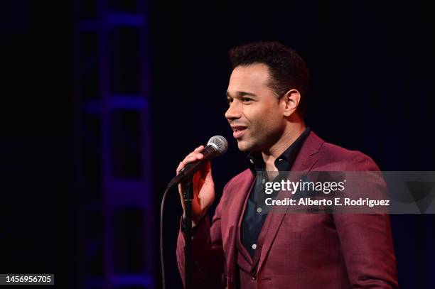 Corbin Bleu attends the PBS 2023 TCA Winter Press Tour at The Langham Huntington, Pasadena on January 16, 2023 in Pasadena, California.