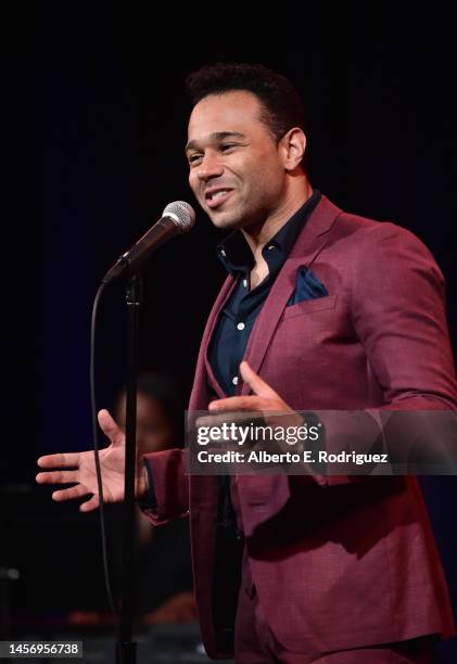 Corbin Bleu attends the PBS 2023 TCA Winter Press Tour at The Langham Huntington, Pasadena on January 16, 2023 in Pasadena, California.