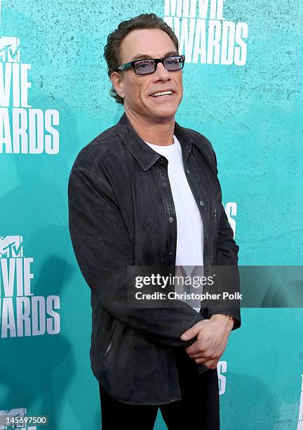 Actor Jean-Claude Van Damme arrives at the 2012 MTV Movie Awards held at Gibson Amphitheatre on June 3, 2012 in Universal City, California.