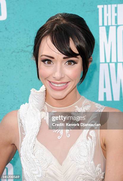 Actress Lauren Mcknight arrives at the 2012 MTV Movie Awards at Gibson Amphitheatre on June 3, 2012 in Universal City, California.