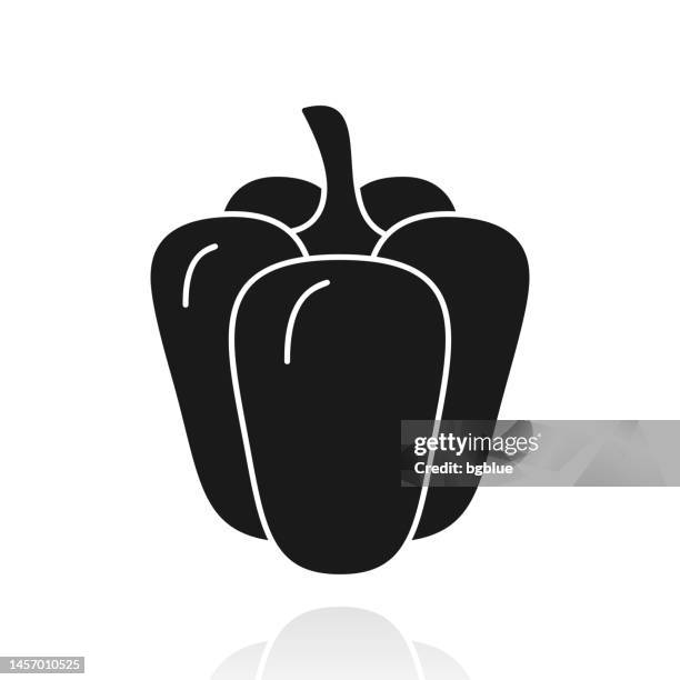 paprika. symbol mit reflexion auf weißem hintergrund - bell pepper stock-grafiken, -clipart, -cartoons und -symbole