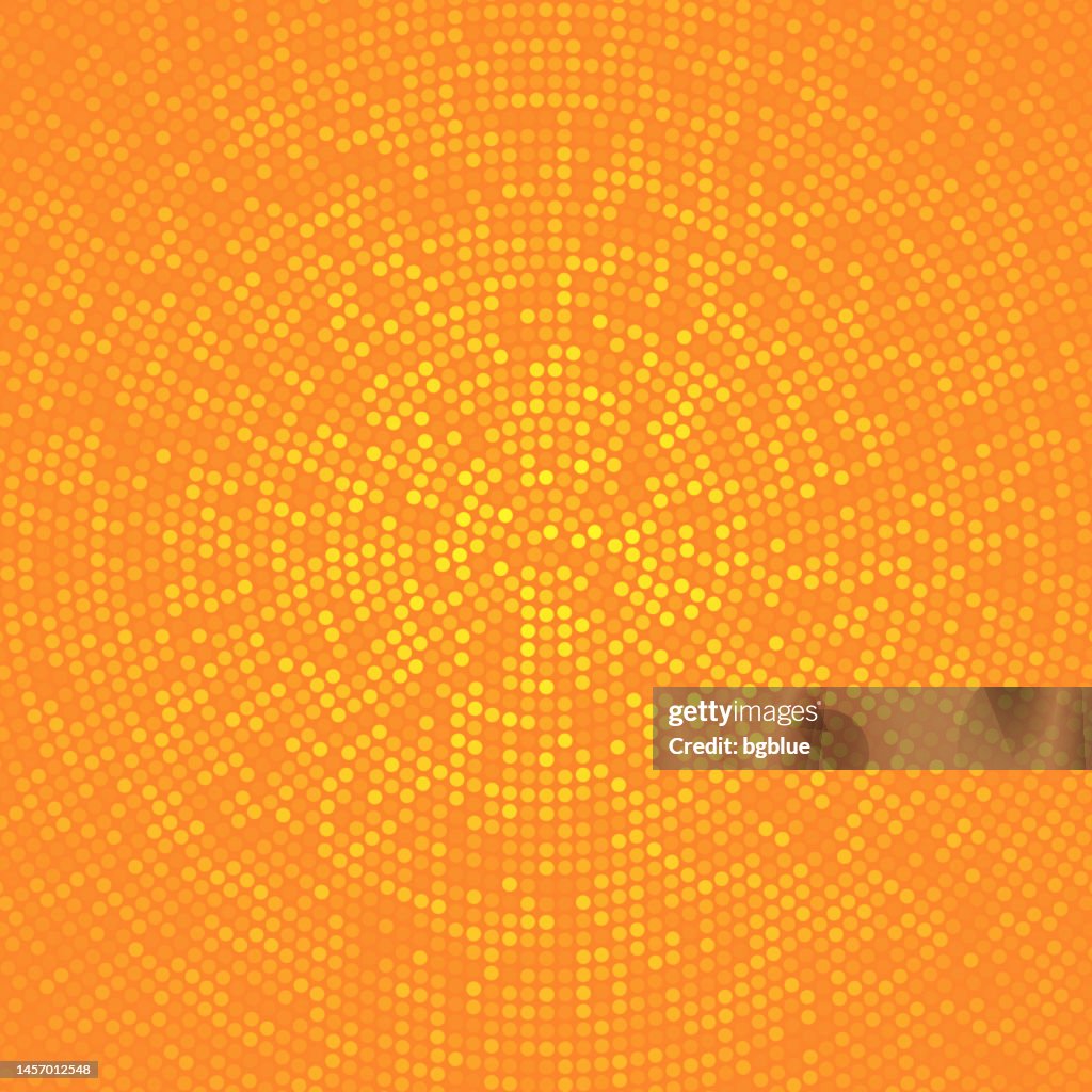 Abstrakter orangefarbener Rasterhintergrund mit gepunktetem - Trendiges Design