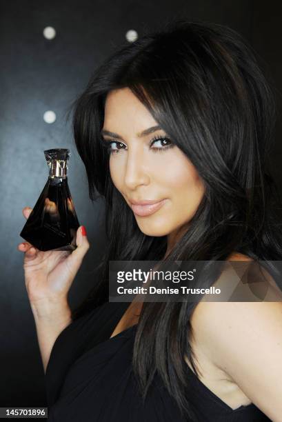 Kim Kardashian during her "True Reflection" perfume event at Kardashian Khaos at The Mirage Hotel and Casino on June 3, 2012 in Las Vegas, Nevada.