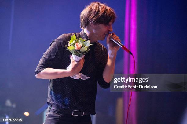 Singer Thomas Mars of the band Phoenix performs onstage at Ventura Theater on January 16, 2023 in Ventura, California.