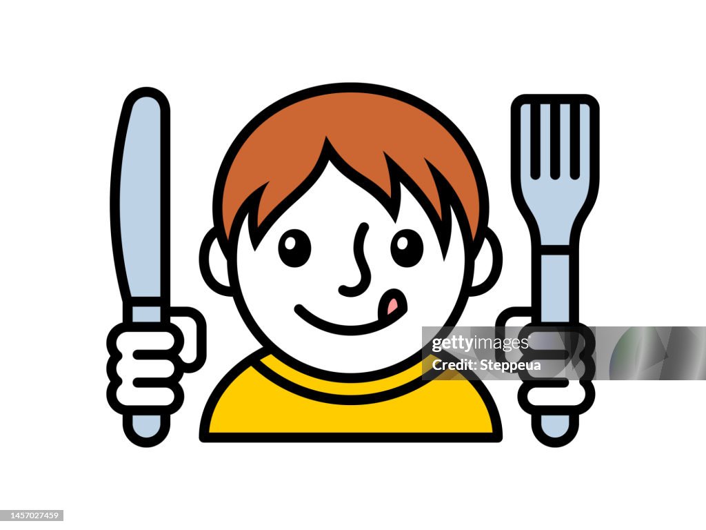 Boy ready to eat