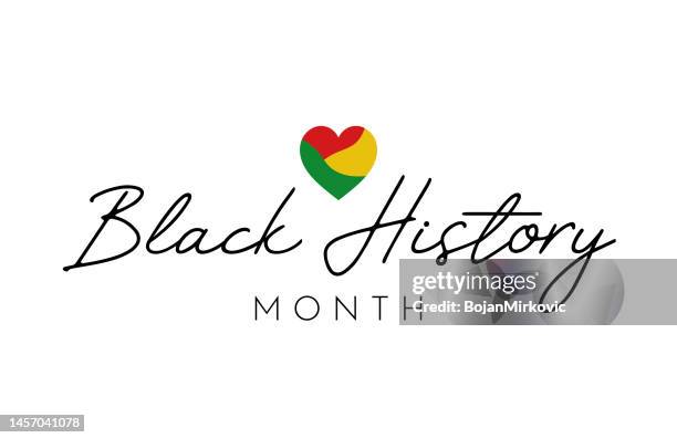 ilustrações de stock, clip art, desenhos animados e ícones de black history month lettering card, background. vector - mês da história negra