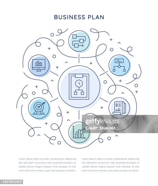 business plan six steps infographic template - ethics training stock illustrations