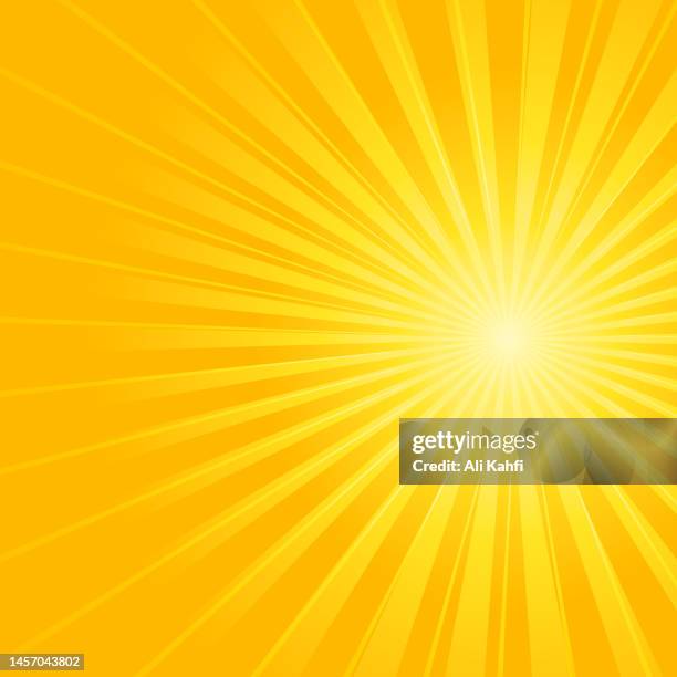 stockillustraties, clipart, cartoons en iconen met bright orange and yellow rays vector background - summer vibe