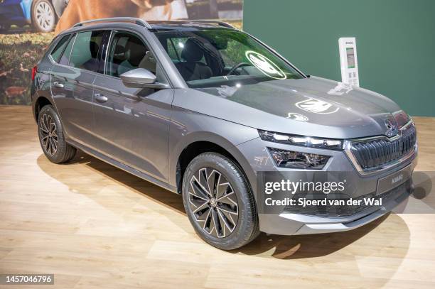 Skoda Kamiq crossover compact SUV at Brussels Expo on January 13, 2023 in Brussels, Belgium.