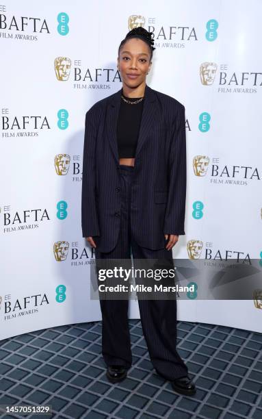 Naomi Ackie attends the EE BAFTA Rising Star Announcement at The Savoy Hotel on January 17, 2023 in London, England.