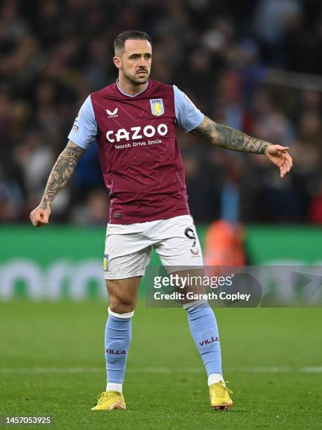 Danny Ings of Aston Villa during the Premier League match between Aston Villa and Leeds United at Villa Park on January 13, 2023 in Birmingham,...