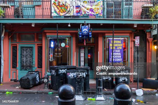 new orleans mardi gras' after the night party - a completely photojournalism after the night in the biggest carnivals around the world. - after party garbage stock pictures, royalty-free photos & images