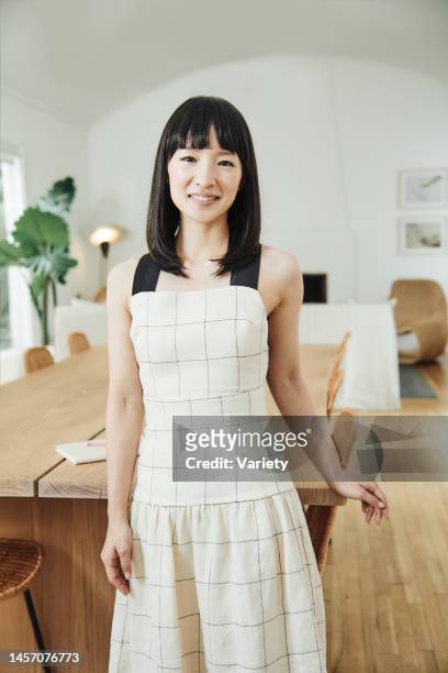 Organizing consultant and television personality Marie Kondo, Konmari, poses for a portrait in her home office.