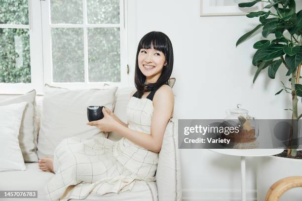 Organizing consultant and television personality Marie Kondo, Konmari, poses for a portrait in her home office.