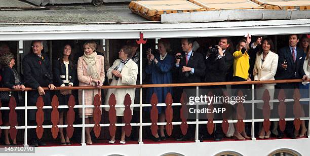 The Middleton family with Pippa Middleton , the sister of Catherine, Duchess of Cambridge, and their mother Carol Middleton make their way down the...