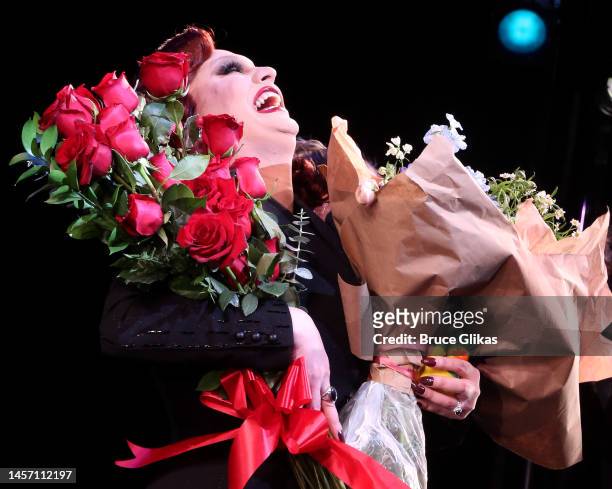 Jinkx Monsoon as "Mama Morton" makes her broadway debut during the opening night performance curtain call as Jinkx Monsoon & James T. Lane join the...