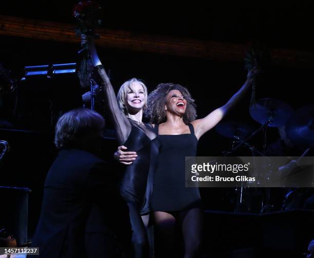 Charlotte d'Amboise as "Roxie Hart" and Lana Gordon as "Velma Kelly" during the opening night performance as Jinkx Monsoon & James T. Lane join the...