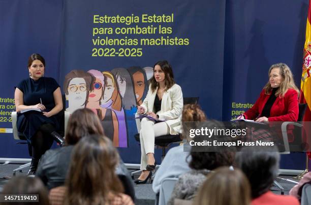 The Secretary of State for Equality and against Gender Violence, Angela Rodriguez Pam; the Minister for Equality, Irene Montero, and the Government...