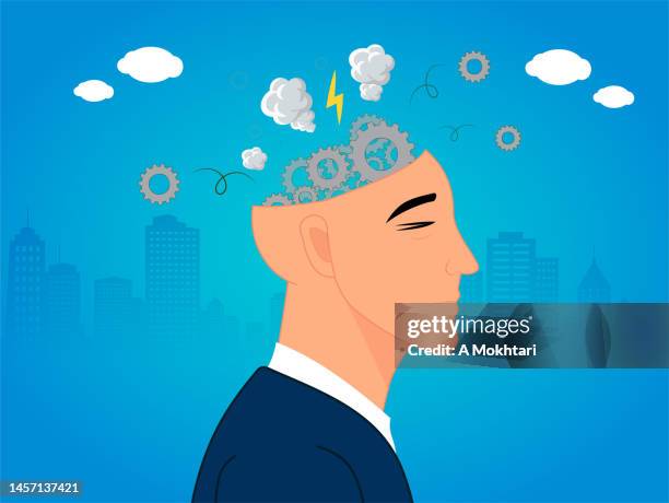 depression overload, fatigue... - information overload stock illustrations