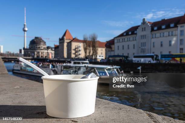 sundae with berlin skyline (germany) - museum of ice cream stock-fotos und bilder