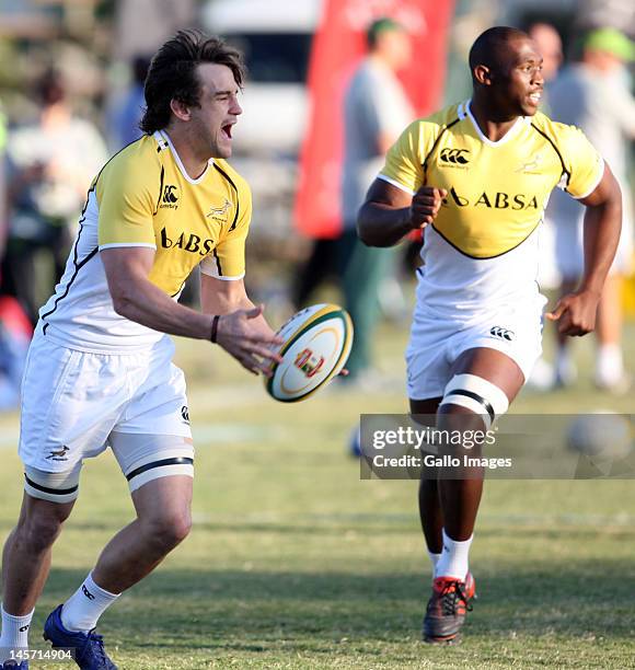 Keegan Daniel during the South African national rugby team training session at Northwood Crusaders Rugby Club on June 04, 2012 in Durban, South...