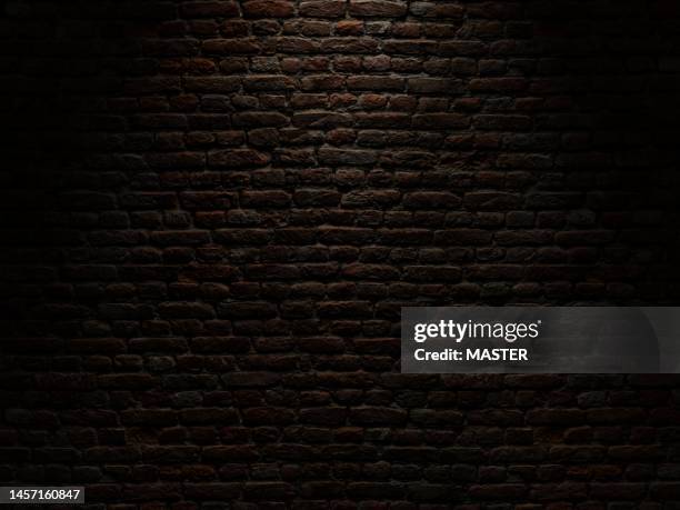 old rough brick wall background with drop down ligtnining - parede de tijolo imagens e fotografias de stock