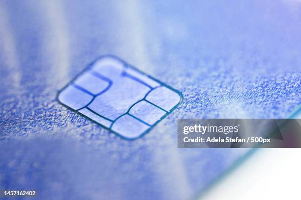 electronic contactless credit card with selective focus microchip macro of a credit card,romania - financial crime stock pictures, royalty-free photos & images