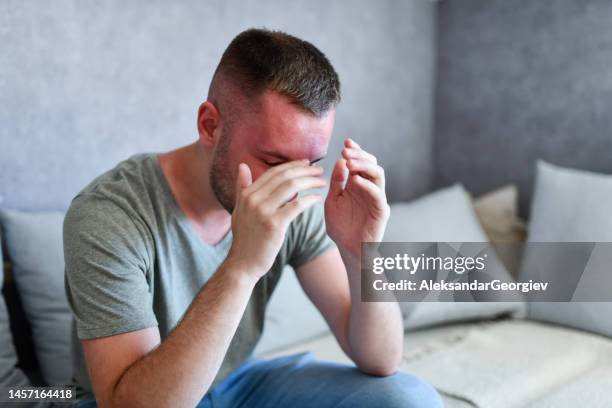 male experiencing heat stroke on a hot sunny day - hyperthermia stock pictures, royalty-free photos & images