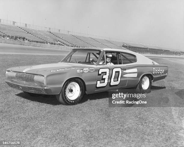 February 1968: Iggy Katona of Willis, MI, drove this 1967 Dodge Charger to a third place finish in the ARCA 300 race at Daytona International...
