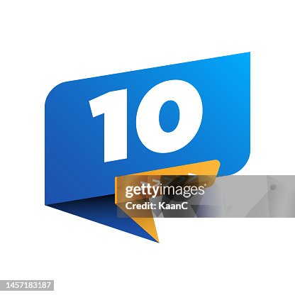 Gradient Color Banner Number 10 Vector Stock Illustration High-Res