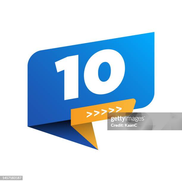 gradient color banner. number 10. vector stock illustration - 10 steps stock illustrations