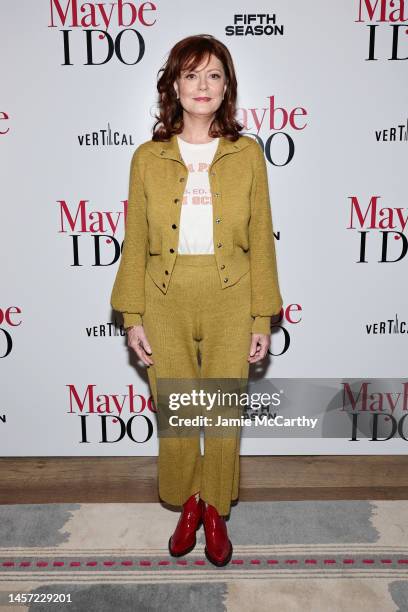 Susan Sarandon attends a special screening of "Maybe I Do" hosted by Fifth Season and Vertical at Crosby Street Hotel on January 17, 2023 in New York...