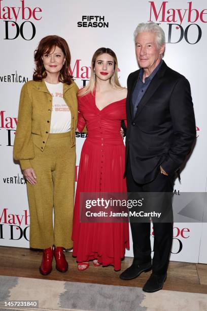 Susan Sarandon, Emma Roberts and Richard Gere attend a special screening of "Maybe I Do" hosted by Fifth Season and Vertical at Crosby Street Hotel...