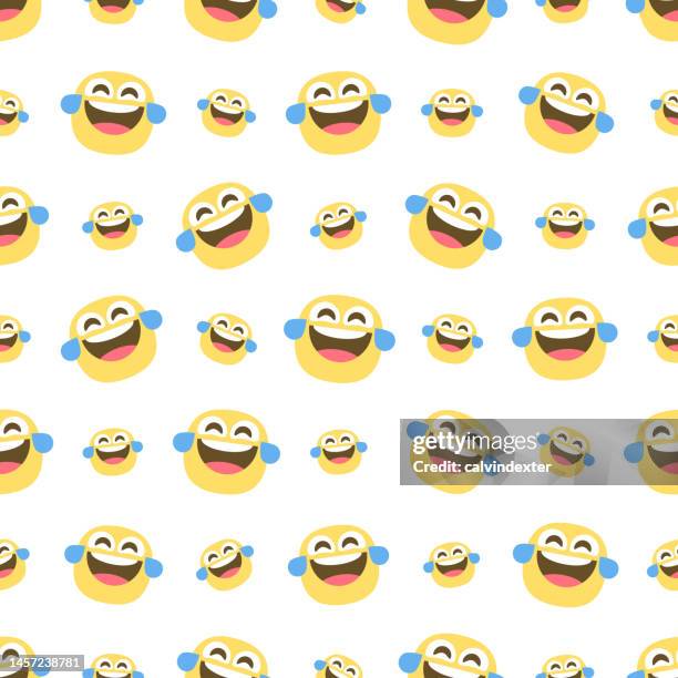emoticons seamless pattern - emoticon-pattern stock illustrations