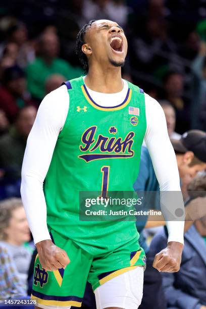 Starling of the Notre Dame Fighting Irish reacts after a play during the second half in the game against the Florida State Seminoles at Joyce Center...