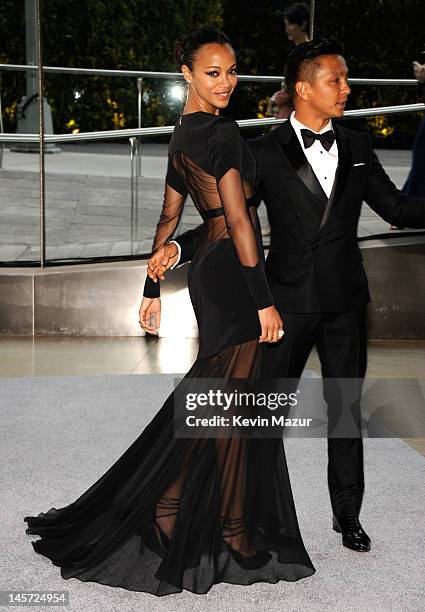 Zoe Saldana and Prabal Gurung attends 2012 CFDA Fashion Awards at Alice Tully Hall on June 4, 2012 in New York City.