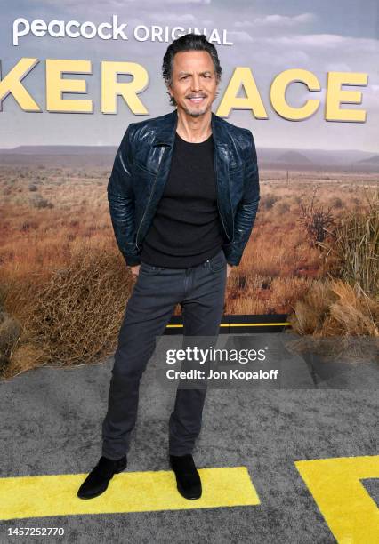 Benjamin Bratt attends the Los Angeles premiere for the Peacock original series "Poker Face" at Hollywood Legion Theater on January 17, 2023 in Los...