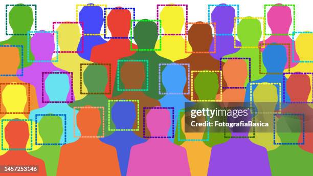face recognized men - computer security team stock illustrations