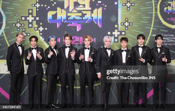 South Korean boy group NCT 127 attend the 2022 KBS Song Festival at Jamsil Arena on December 16, 2022 in Seoul, South Korea.