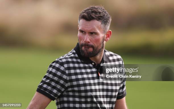 Ben Foster, former professional footballer during a practice round prior to the Abu Dhabi HSBC Championship at Yas Links Golf Course on January 18,...