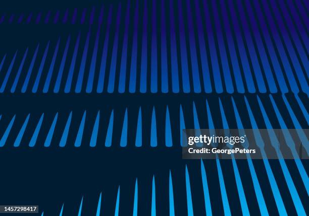 blue abstract background with colorful horizontal bars - solar panel texture stock illustrations