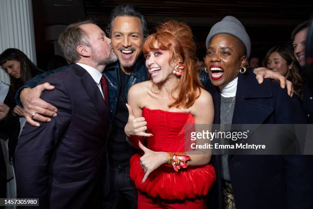 Rian Johnson, Benjamin Bratt, Natasha Lyonne and Janicza Bravo attend the after party for the Los Angeles premiere of Peacock's Original series...