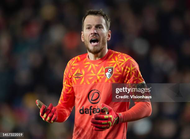 Neto of Bournemouth during the Premier League match between Brentford FC and AFC Bournemouth at Brentford Community Stadium on January 14, 2023 in...