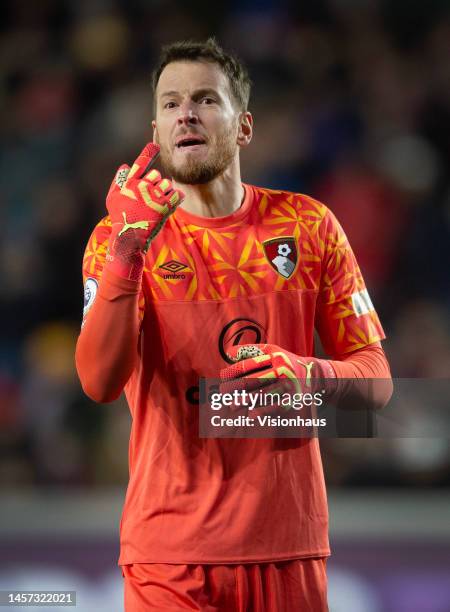 Neto of Bournemouth during the Premier League match between Brentford FC and AFC Bournemouth at Brentford Community Stadium on January 14, 2023 in...