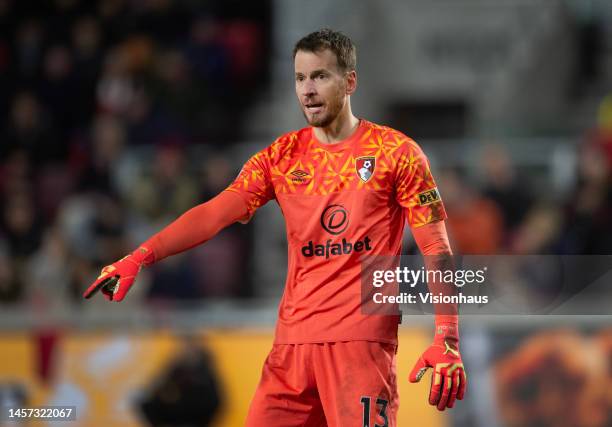 Neto of Bournemouth during the Premier League match between Brentford FC and AFC Bournemouth at Brentford Community Stadium on January 14, 2023 in...