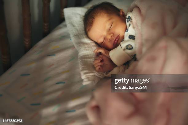 sleeping newborn baby girl - beautiful baby bildbanksfoton och bilder