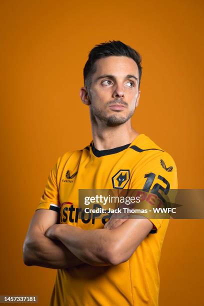 Wolverhampton Wanderers unveil new signing Pablo Sarabia at The Sir Jack Hayward Training Ground on January 17, 2023 in Wolverhampton, England.