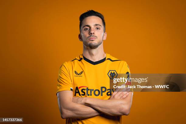 Wolverhampton Wanderers unveil new signing Pablo Sarabia at The Sir Jack Hayward Training Ground on January 17, 2023 in Wolverhampton, England.