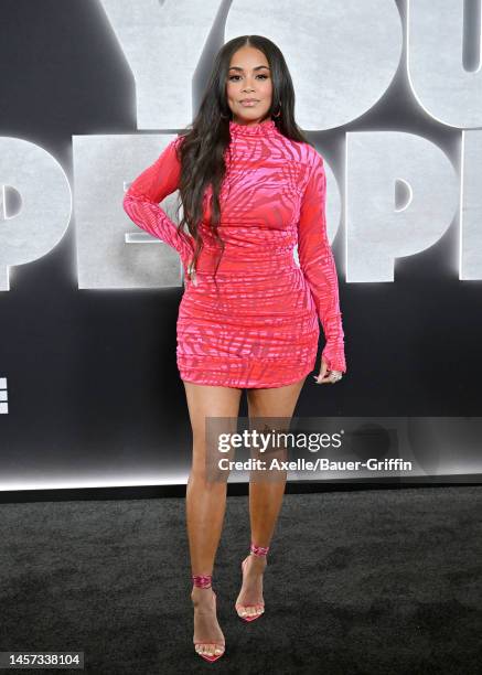 Lauren London attends the Los Angeles Premiere of Netflix's "You People" at Regency Village Theatre on January 17, 2023 in Los Angeles, California.