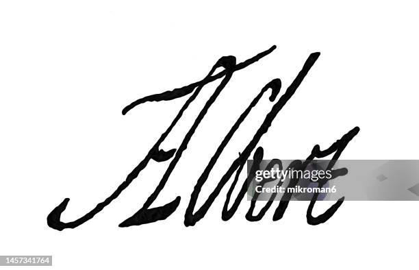 signature of albert vii, archduke of austria - archduke stock pictures, royalty-free photos & images